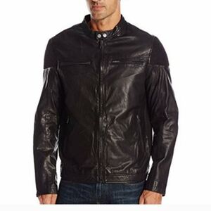 Men's leather biker jacket xl rogue state